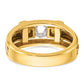 14k Two-tone Two tone 1/2 Ct. Lab Grown Diamond VS/SI+ G+ Polished Satin and Cut Out Men's Cross Ring