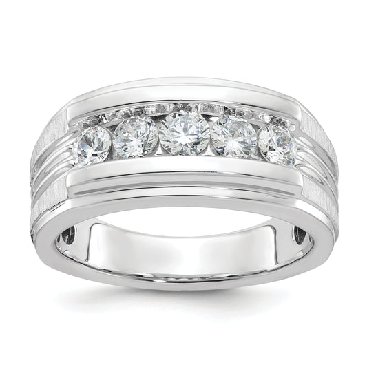 14k White Gold 1 Ct. Lab Grown Diamond VS/SI+ G+ Men's Ring