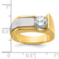 14k Two-tone Two Tone 1 1/4 Ct. Lab Grown Diamond VS/SI+ G+ Polished and Brushed Men's Ring