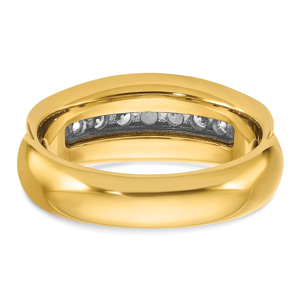 10K Two-Tone Ibgoodman Men'S Polished And Grooved Bezel Set 7-Stone Ring Mounting