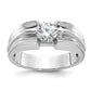 14k White Gold 1 Ct. Lab Grown Diamond VS/SI+ G+ Men's Ring