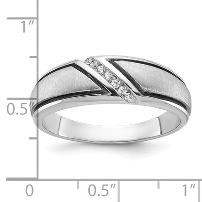10K White Gold Men'S Polished And Satin Ring Mounting