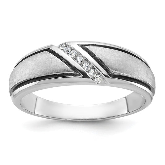 10K White Gold Men'S Polished And Satin Ring Mounting