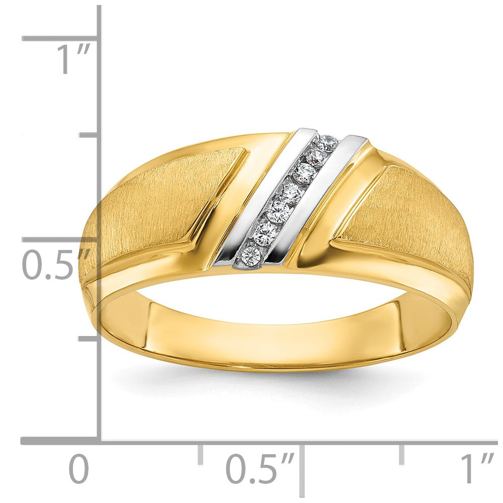 10K Yellow W/Rhodium Ibgoodman Men'S Polished And Satin Ring Mounting