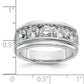 14k White Gold 2 Ct. Lab Grown Diamond VS/SI+ G+ Five Stone Polished Satin and Grooved Men's Ring