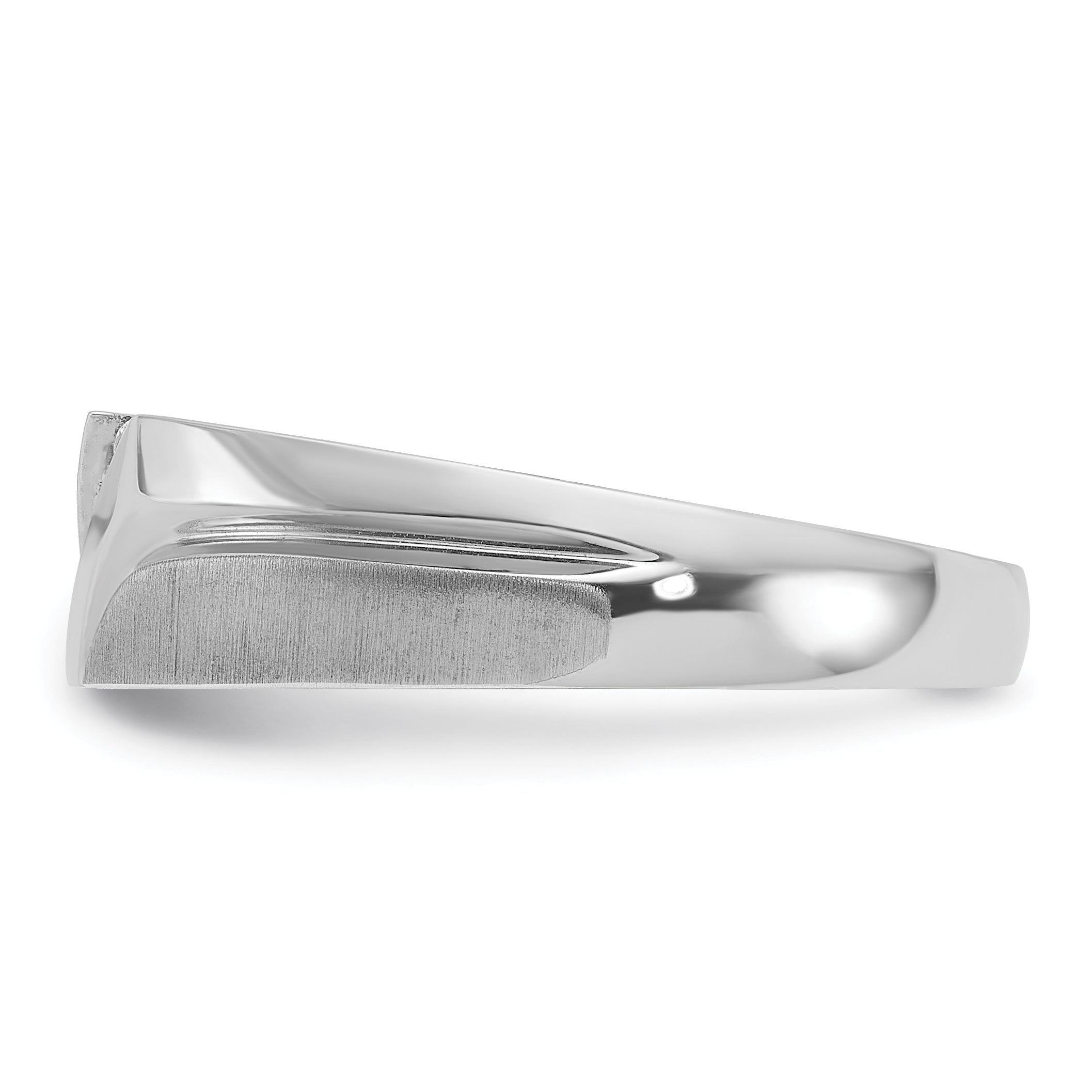 10K White Gold Ibgoodman Men'S Polished Satin And Grooved 5-Stone Ring Mounting