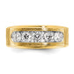 14k Yellow Gold with White Rhodium 1 Ct. Lab Grown Diamond VS/SI+ G+ Five Stone Polished and Brushed Men's Ring