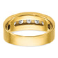 14k Yellow Gold with White Rhodium 1 Ct. Lab Grown Diamond VS/SI+ G+ Five Stone Polished and Brushed Men's Ring