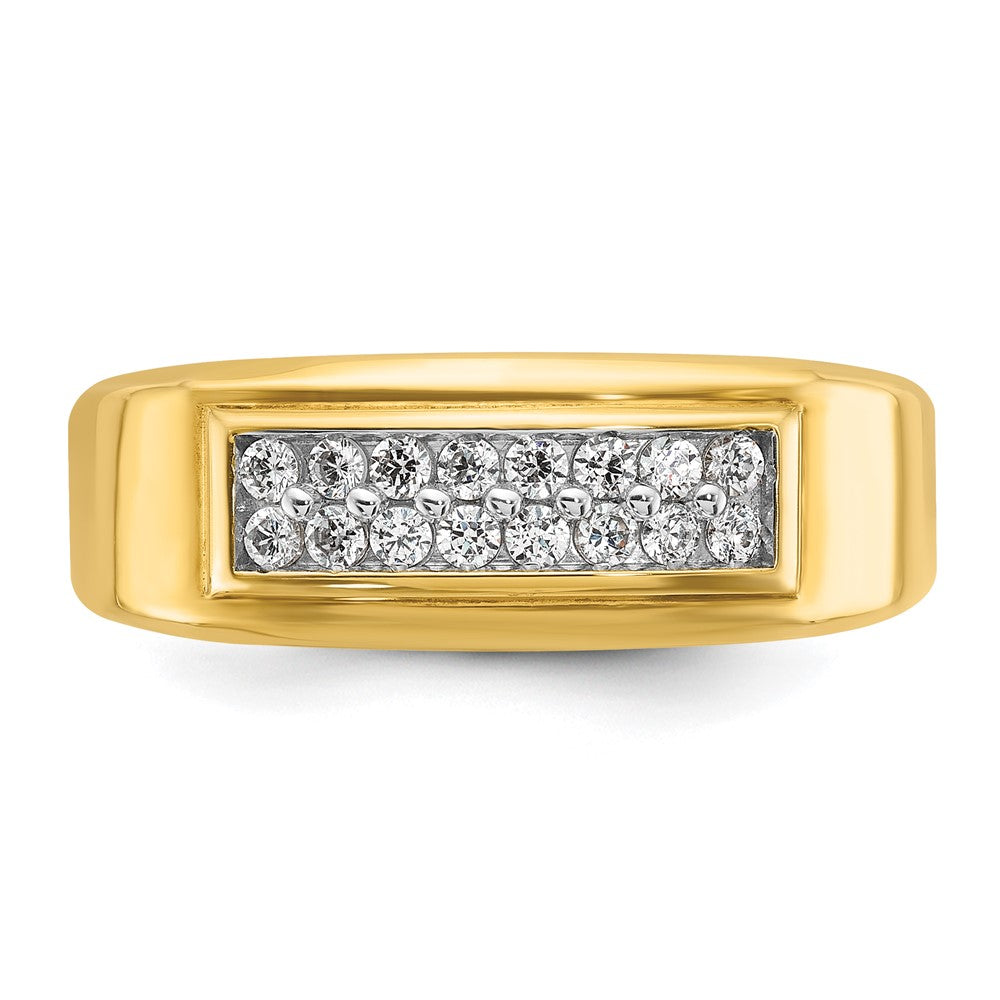 10K Yellow Gold Ibgoodman Men'S Polished 2-Row Ring Mounting