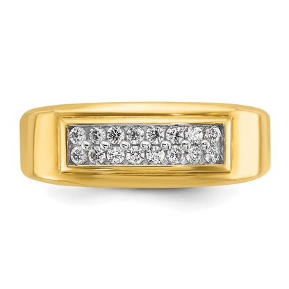 10K Yellow Gold Ibgoodman Men'S Polished 2-Row Ring Mounting