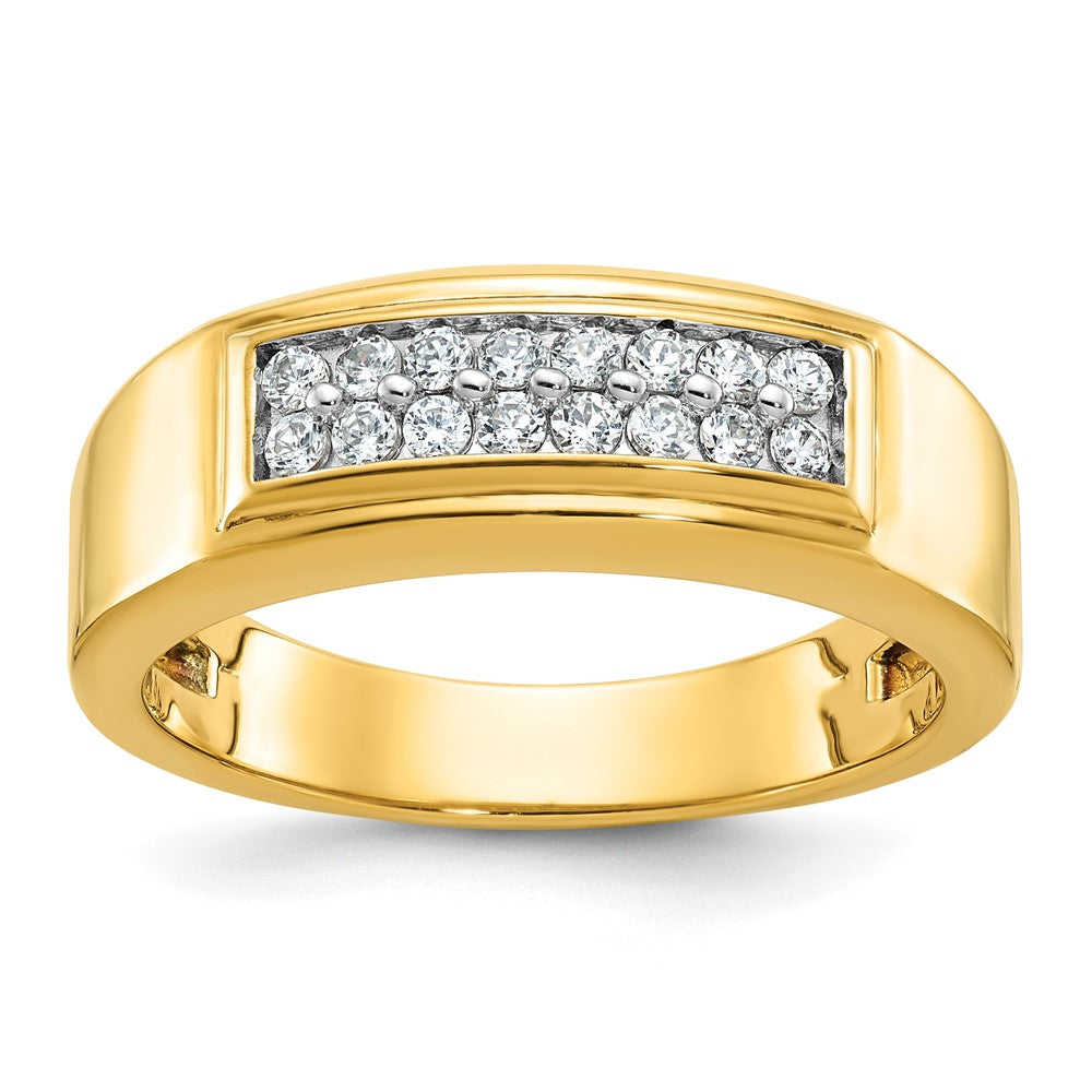 10K Yellow Gold Ibgoodman Men'S Polished 2-Row Ring Mounting