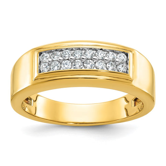 10K Yellow Gold Ibgoodman Men'S Polished 2-Row Ring Mounting