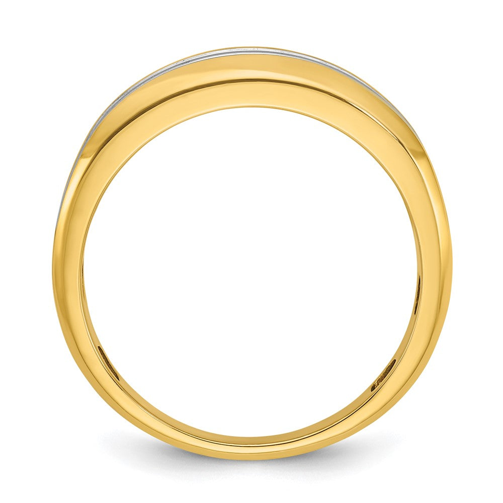10K Yellow Gold Ibgoodman Men'S Polished Two-Row Ring Mounting