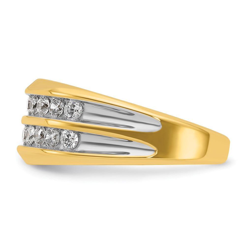 10K Yellow Gold Ibgoodman Men'S Polished Two-Row Ring Mounting