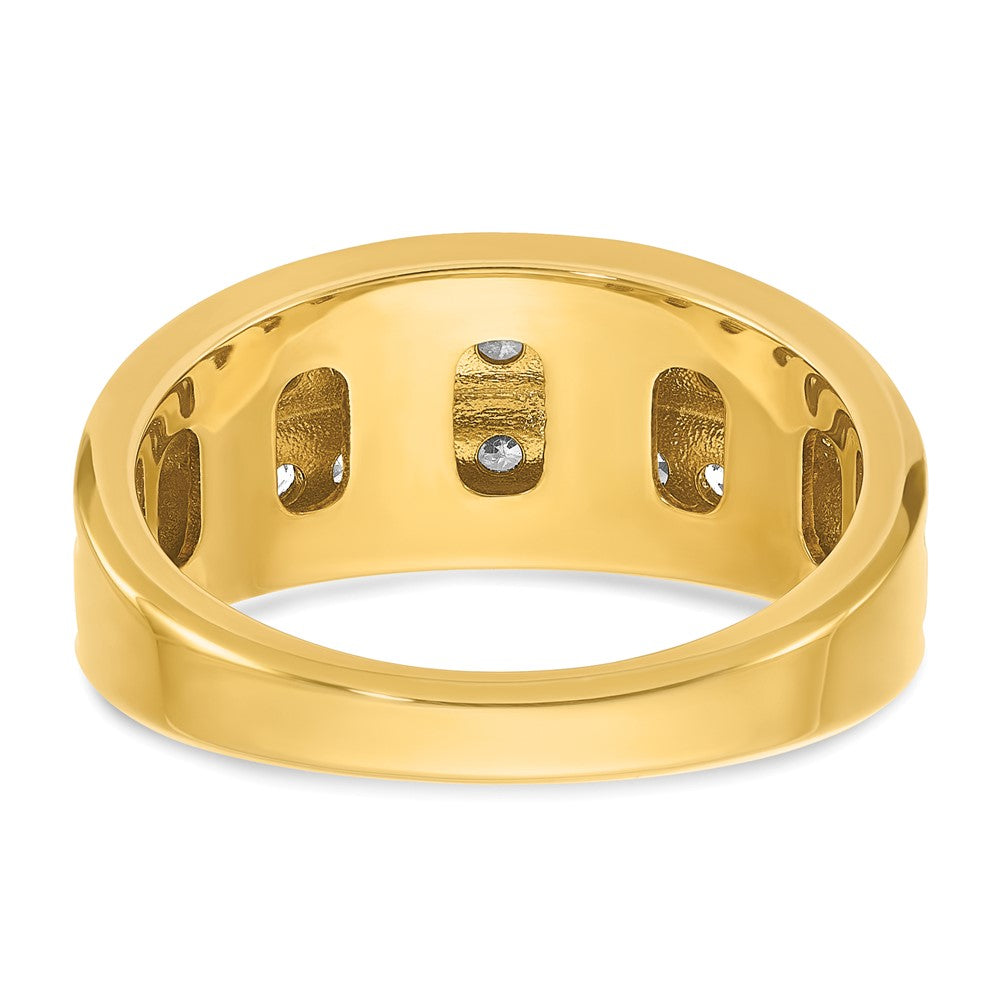 10K Yellow Gold Ibgoodman Men'S Polished Two-Row Ring Mounting
