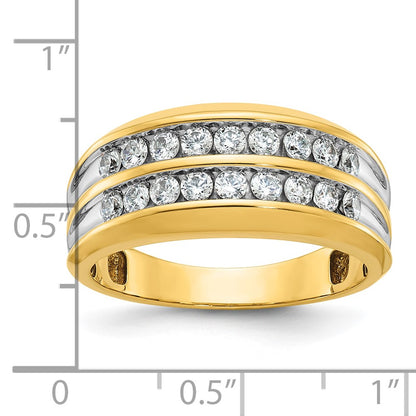 10K Yellow Gold Ibgoodman Men'S Polished Two-Row Ring Mounting