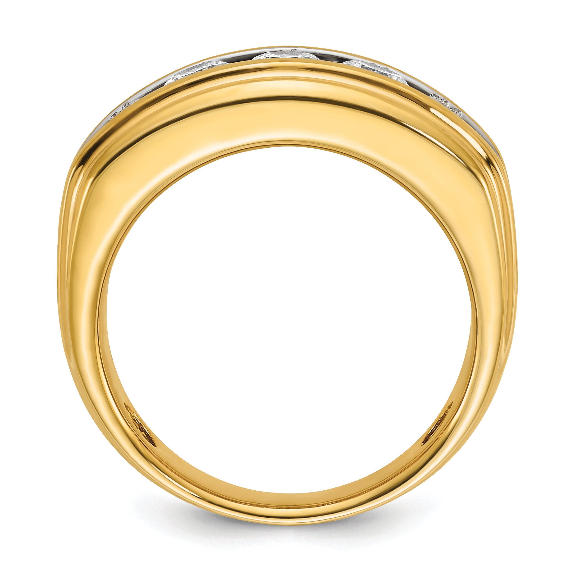 10K Yellow Gold Ibgoodman Men'S Polished And Grooved Ring Mounting