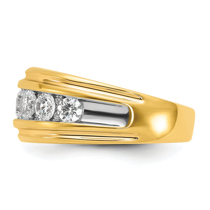 10K Yellow Gold Ibgoodman Men'S Polished And Grooved Ring Mounting