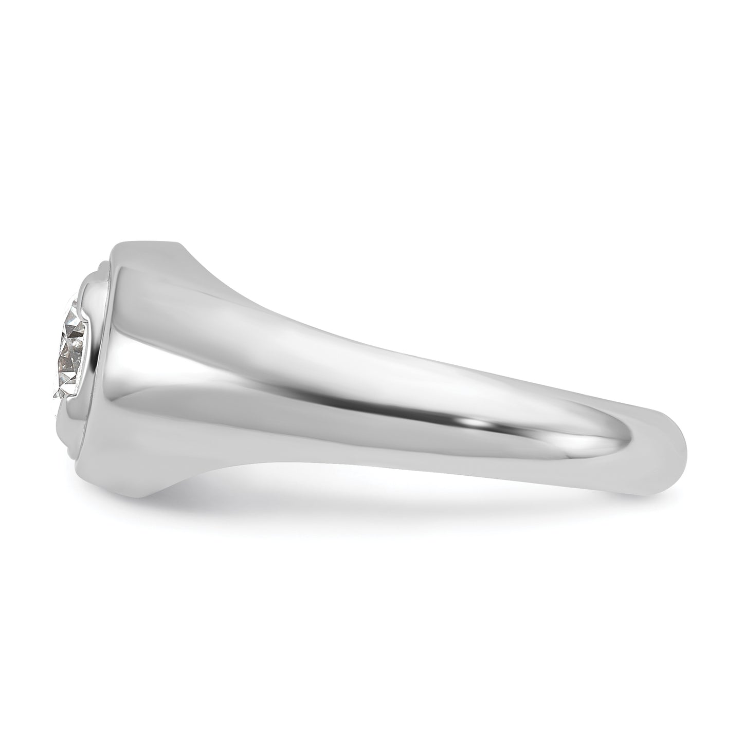 14k White Gold 1 Ct. Lab Grown Diamond VS/SI+ G+ Round Men's Ring