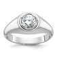 14k White Gold 1 Ct. Lab Grown Diamond VS/SI+ G+ Round Men's Ring