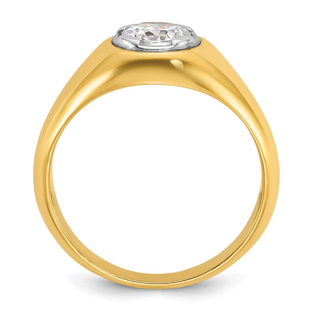 14k Yellow Gold  1 Ct. Lab Grown Diamond VS/SI+ G+ Round Complete Men's Ring