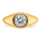 14k Yellow Gold 1 Ct. Lab Grown Diamond VS/SI+ G+ Round Men's Ring