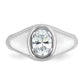 14k White Gold 1 Ct. Lab Grown Diamond VS/SI+ G+ Oval Men's Ring