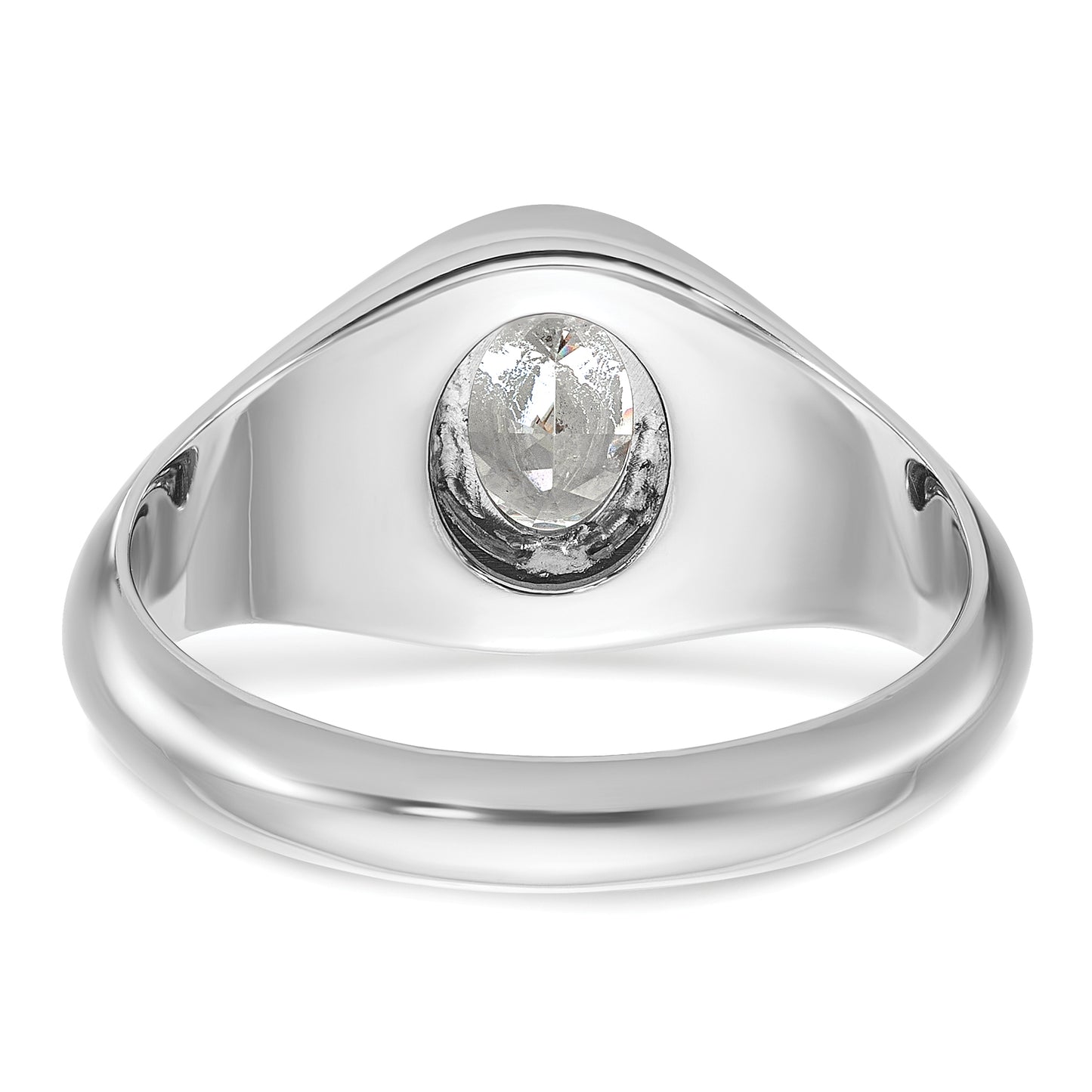 14k White Gold 1 Ct. Lab Grown Diamond VS/SI+ G+ Oval Men's Ring