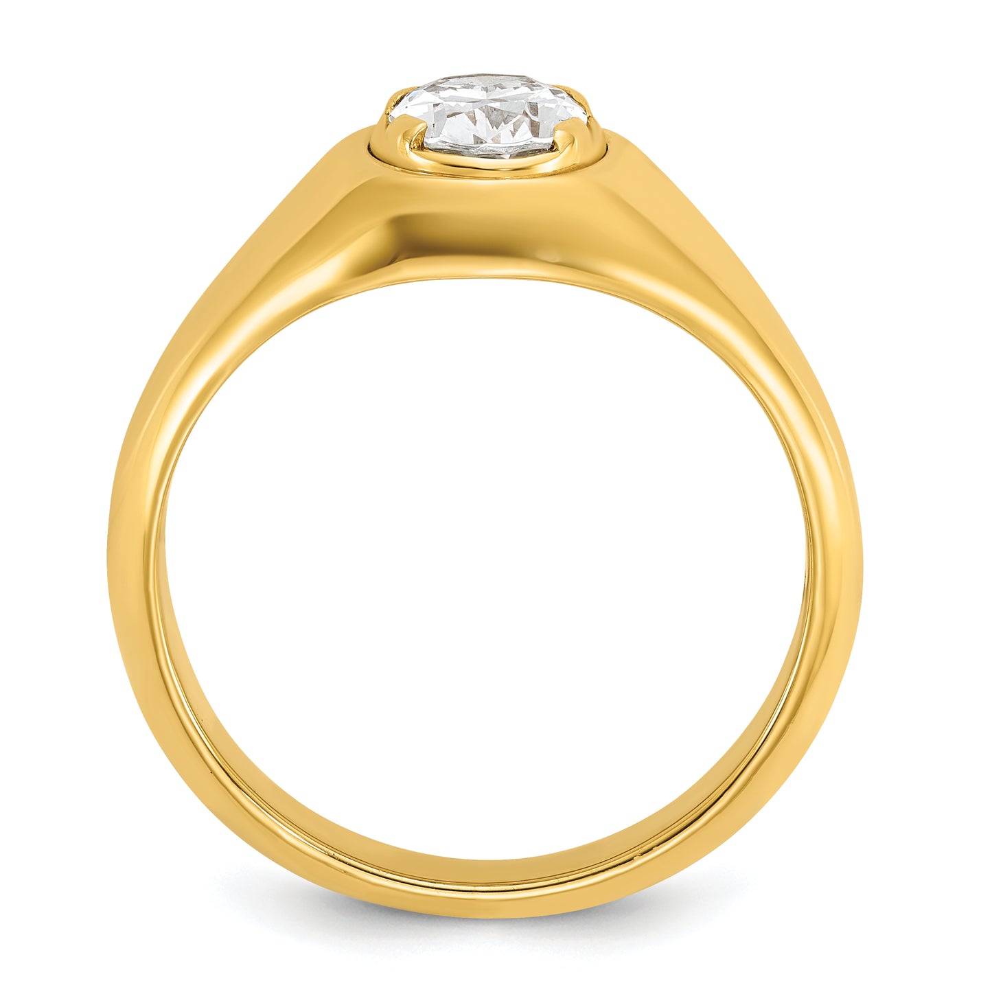 14k Yellow Gold 1 Ct. Lab Grown Diamond VS/SI+ G+ Oval Men's Ring