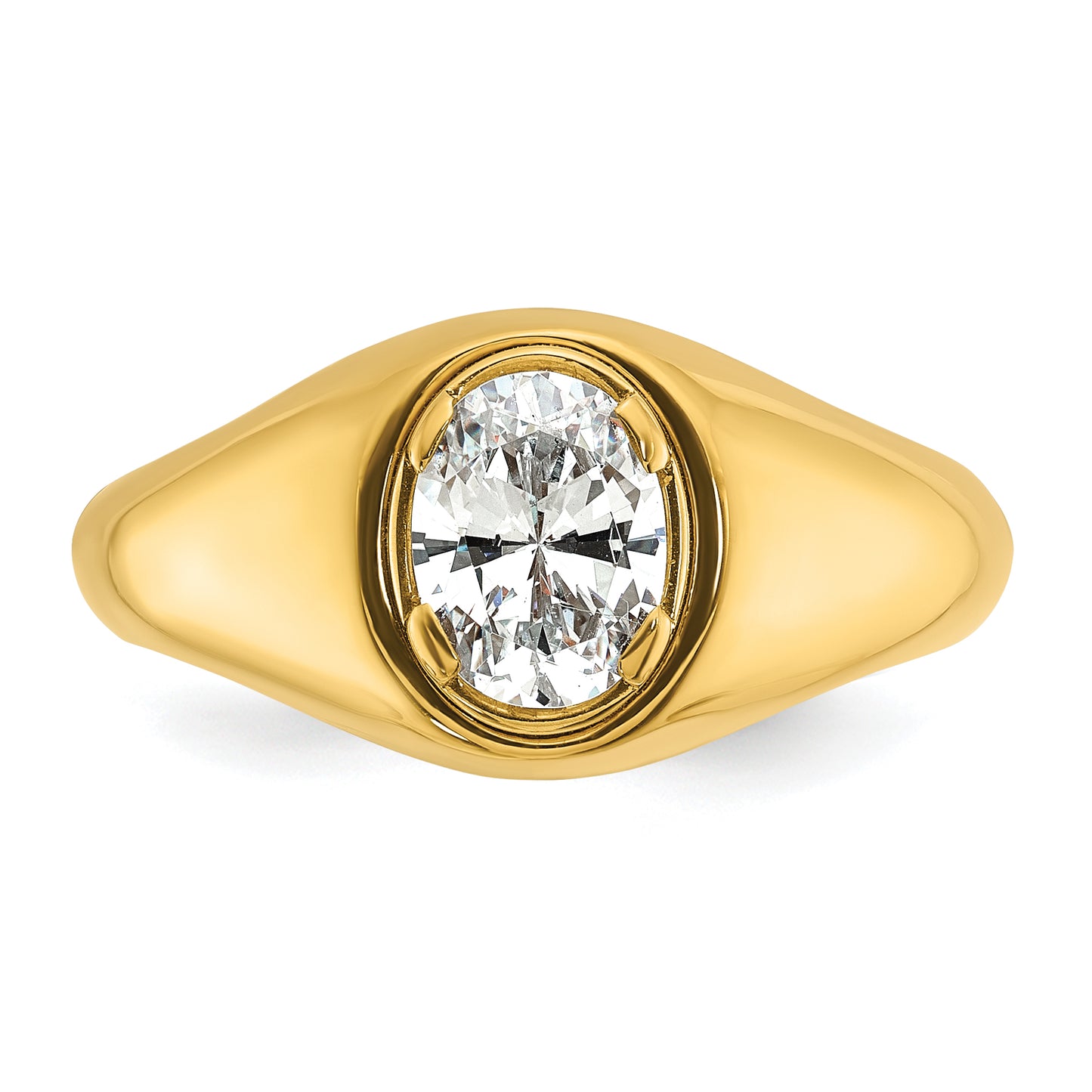 14k Yellow Gold 1 Ct. Lab Grown Diamond VS/SI+ G+ Oval Men's Ring