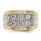 14k Yellow & Rhodium with White 2 Ct. Lab Grown Diamond VS/SI+ G+ Two Row Men's Ring