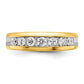 14k Yellow & Rhodium with White 1 1/2 Ct. Lab Grown Diamond VS/SI+ G+ Seven Stone Polished Men's Ring