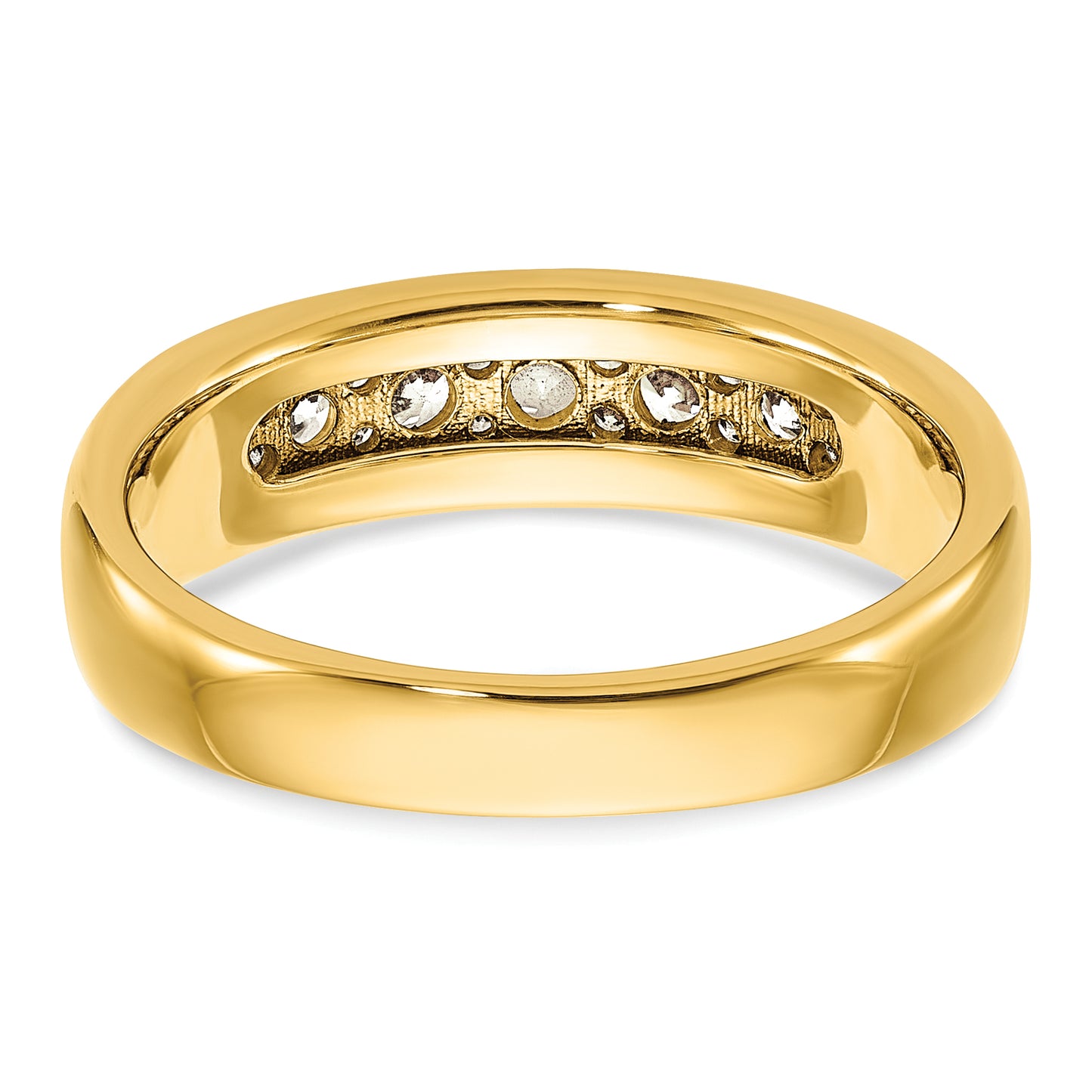 14k Yellow & Rhodium with White 1 1/2 Ct. Lab Grown Diamond VS/SI+ G+ Seven Stone Polished Men's Ring