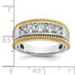 14k Two-tone Two Tone 1 Ct. Lab Grown Diamond VS/SI+ G+ Five Stone Polished Satin and Textured Men's Ring