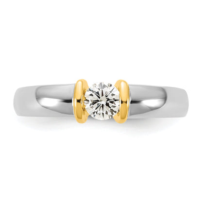 14K Two Tone Ibgoodman 1/3 Carat Lab Grown Diamond Vs/Si+ G+ Complete Ladies Wedding Band