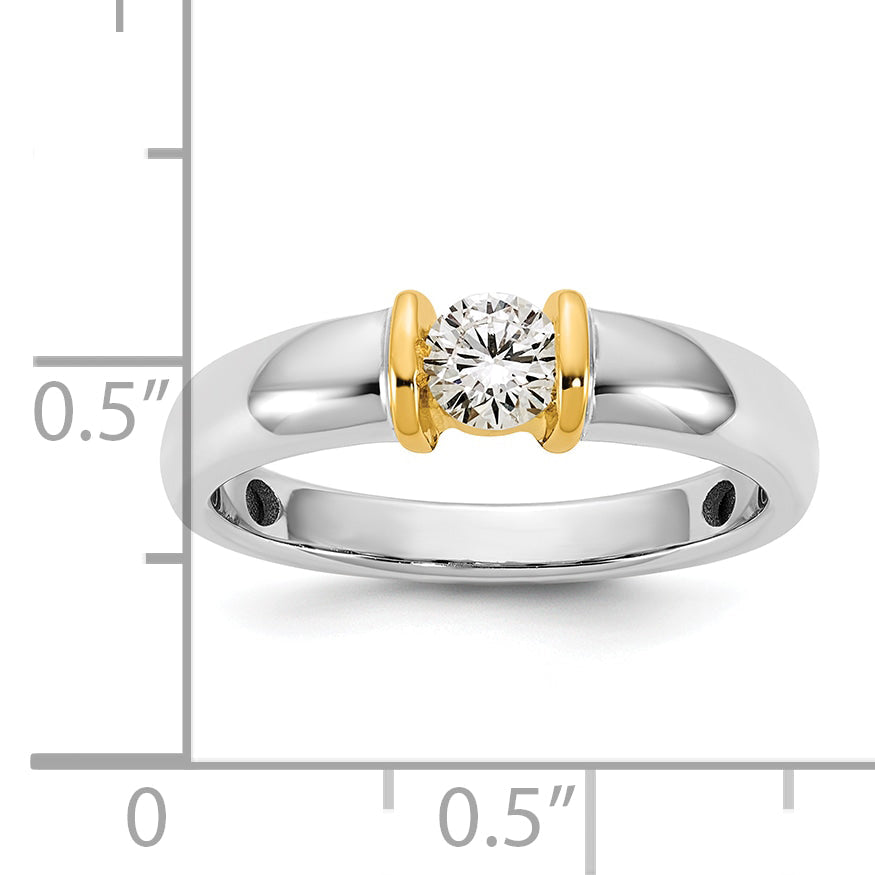 14K Two Tone Ibgoodman 1/3 Carat Lab Grown Diamond Vs/Si+ G+ Complete Ladies Wedding Band