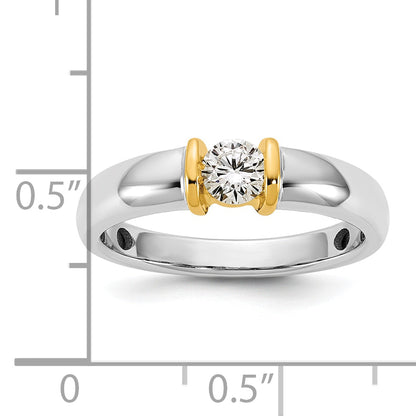 14K Two Tone Ibgoodman 1/3 Carat Lab Grown Diamond Vs/Si+ G+ Complete Ladies Wedding Band