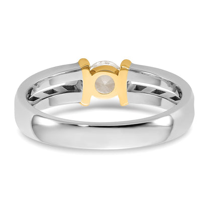14K Two Tone Ibgoodman 1/2 Carat Lab Grown Diamond Vs/Si+ G+ Complete Men'S Wedding Band