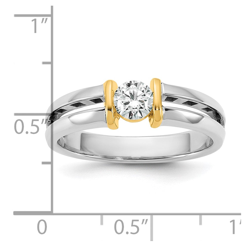 14K Two Tone Ibgoodman 1/2 Carat Lab Grown Diamond Vs/Si+ G+ Complete Men'S Wedding Band