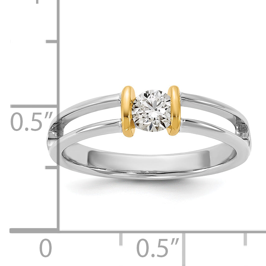 14K Two Tone Ibgoodman 1/3 Carat Lab Grown Diamond Vs/Si+ G+ Complete Ladies Wedding Band