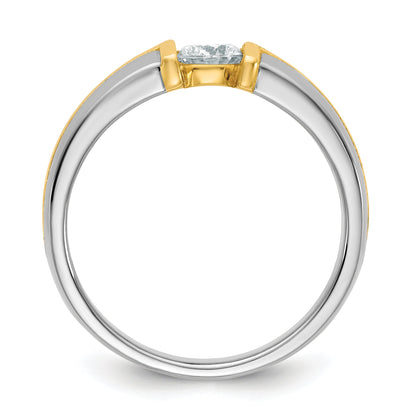 14K Two Tone Ibgoodman 1/2 Carat Lab Grown Diamond Vs/Si+ G+ Complete Men'S Wedding Band