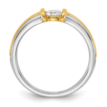 14K Two Tone Ibgoodman 1/3 Carat Lab Grown Diamond Vs/Si+ G+ Complete Ladies Wedding Band