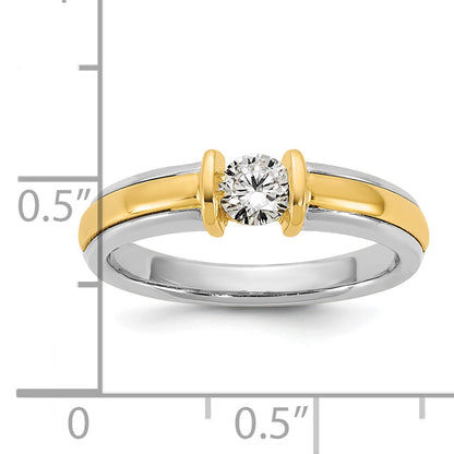 14K Two Tone Ibgoodman 1/3 Carat Lab Grown Diamond Vs/Si+ G+ Complete Ladies Wedding Band
