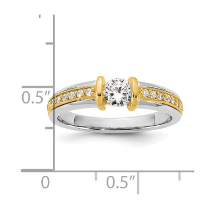 14K Two Tone Ibgoodman 1/2 Carat Lab Grown Diamond Vs/Si+ G+ Complete Ladies Wedding Band