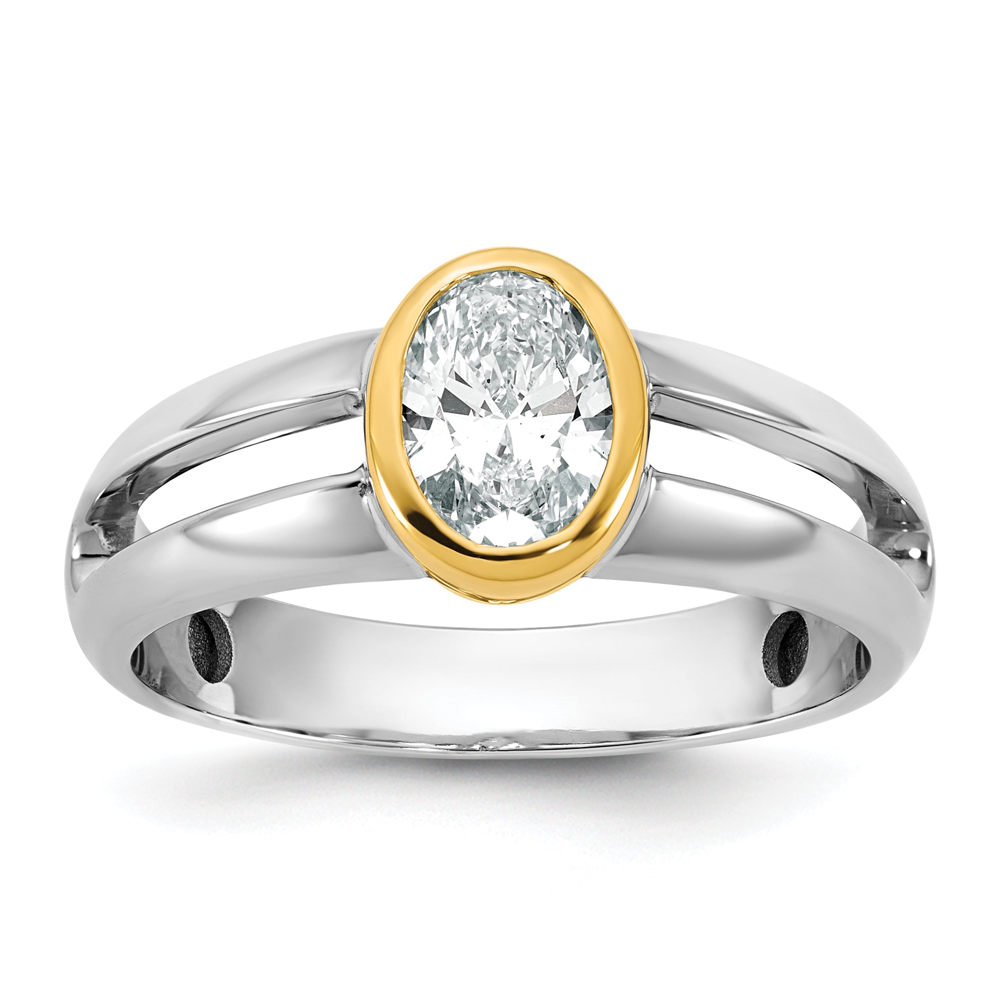 14K Two Tone Ibgoodman 1 Carat Lab Grown Diamond Vs/Si+ G+ Complete Men'S Wedding Band