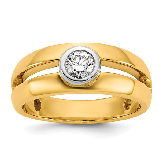 14K Two Tone Ibgoodman 1/3 Carat Lab Grown Diamond Vs/Si+ G+ Complete Ladies Wedding Band