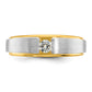 14k Two-tone Two Tone 1/15 Ct. Lab Grown Diamond VS/SI+ G+ Polished and Satin Men's Band Ring