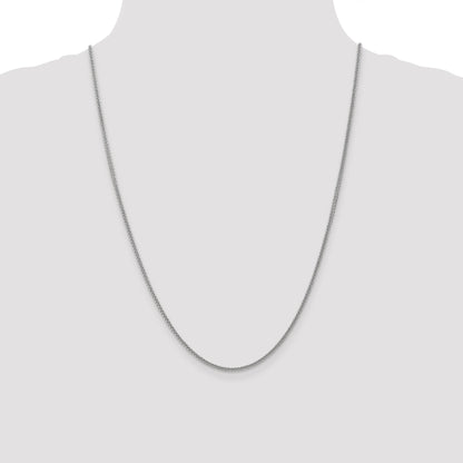 14K White Gold 24 Inch 2mm Semi-Solid 3-Wire Wheat With Lobster Clasp Chain Necklace