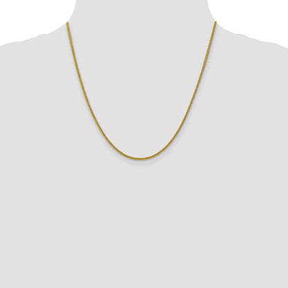 14K Yellow Gold 20 Inch 2mm Semi-Solid 3-Wire Wheat With Lobster Clasp Chain Necklace