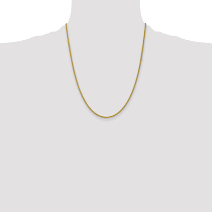14K Yellow Gold 22 Inch 2mm Semi-Solid 3-Wire Wheat With Lobster Clasp Chain Necklace